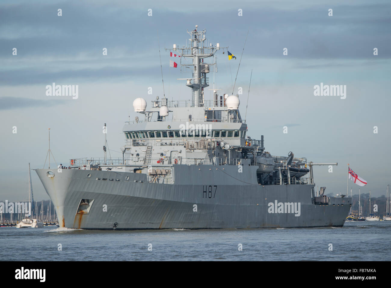 Hydrographic Survey Vessel Stock Photos Hydrographic Survey Vessel - hms echo departing portsmouth stock image
